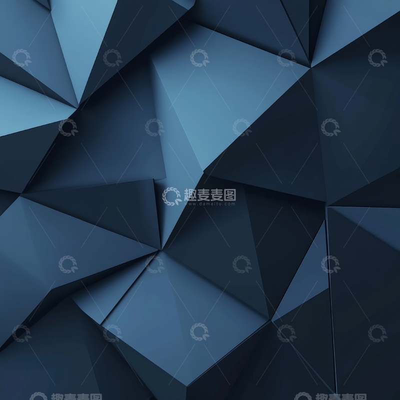 高清大图下载【趣麦麦图】深蓝多边形几何图案背景