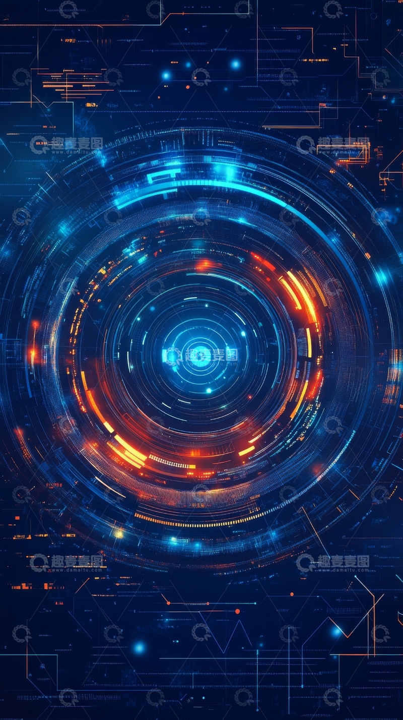 高清大图下载【趣麦麦图】未来科技圆形光效设计