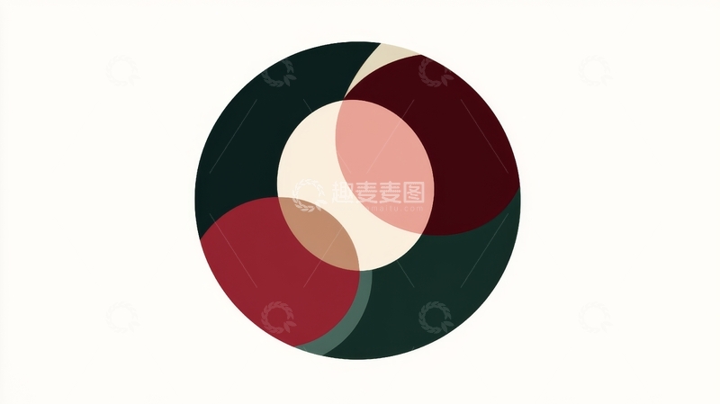 高清大图下载【趣麦麦图】多色圆形重叠艺术图案