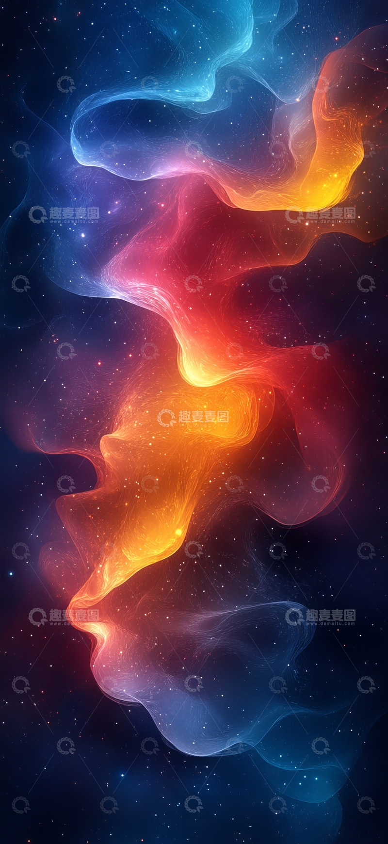 高清大图下载【趣麦麦图】宇宙星云的色彩交织