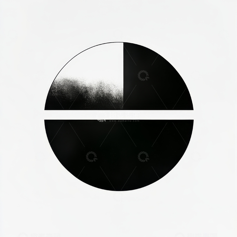 高清大图下载【趣麦麦图】黑白渐变圆形分割图