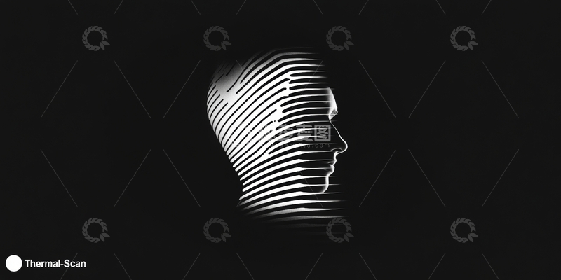 高清大图下载【趣麦麦图】条纹覆盖的人脸侧影