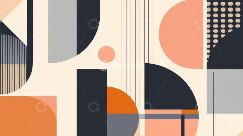 高清大图下载【趣麦麦图】几何图形拼接的抽象艺术背景