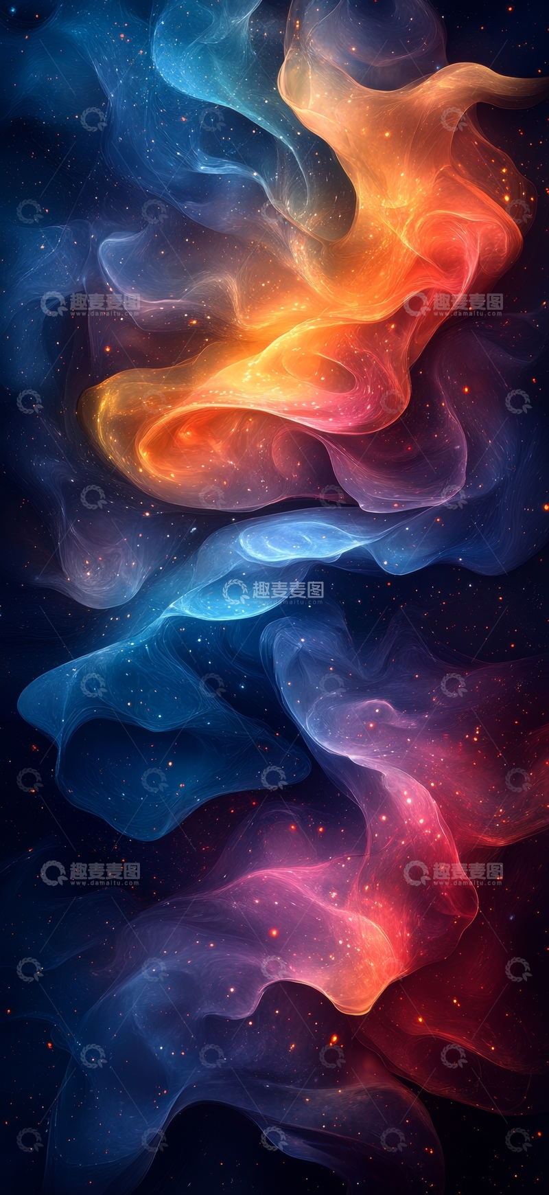 高清大图下载【趣麦麦图】宇宙星云的色彩交织