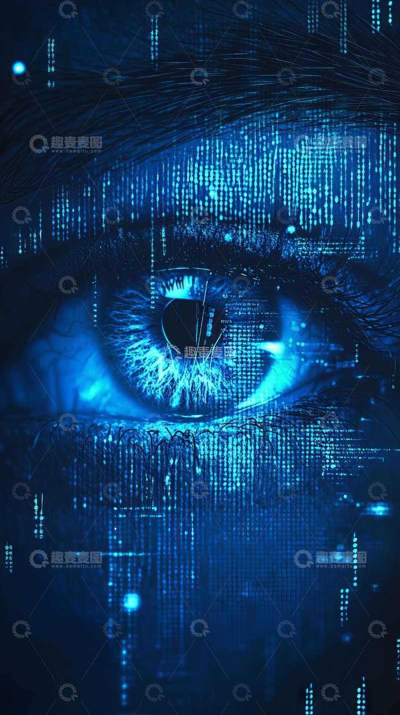 高清大图下载【趣麦麦图】数字化眼睛：科技与未来的交汇