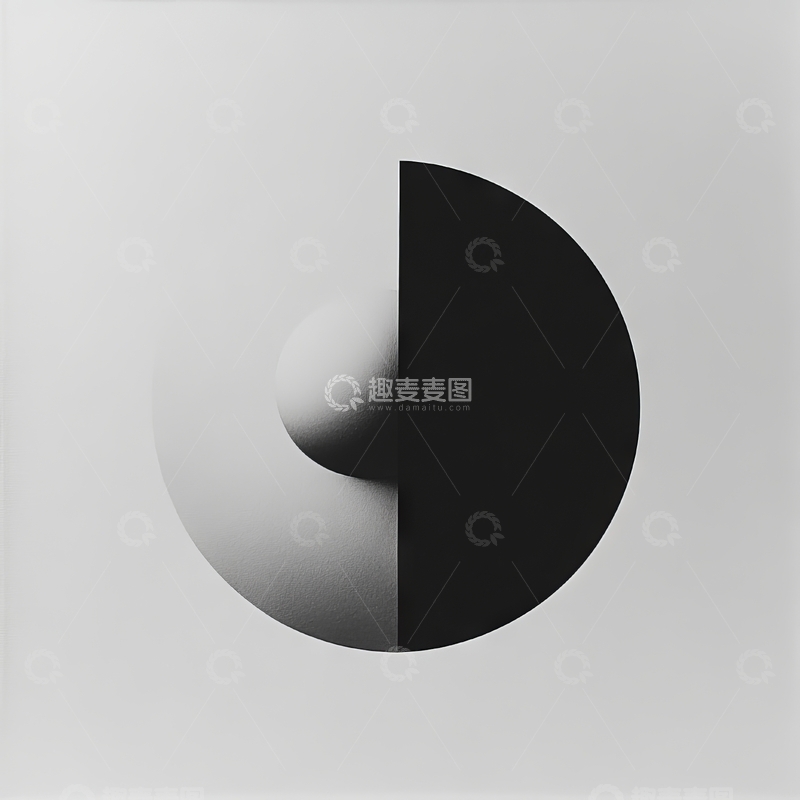 高清大图下载【趣麦麦图】黑白半圆对比艺术图