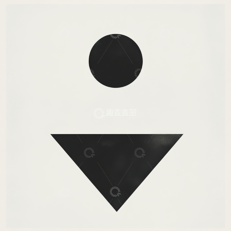 高清大图下载【趣麦麦图】黑色圆形与三角形的组合图形