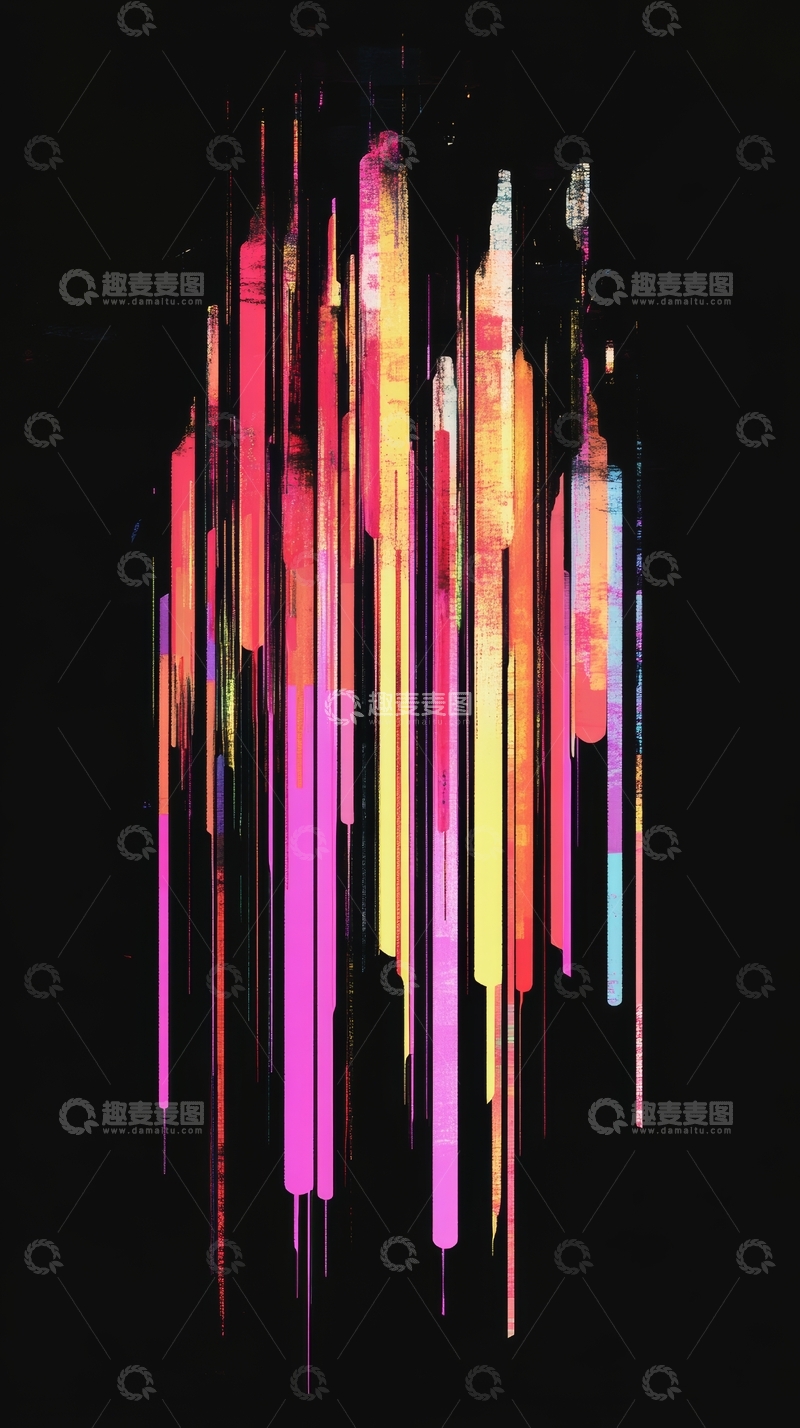 高清大图下载【趣麦麦图】彩色光柱的抽象艺术图案