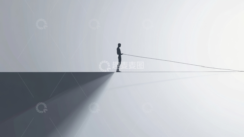 高清大图下载【趣麦麦图】人物在光束照射下拉绳