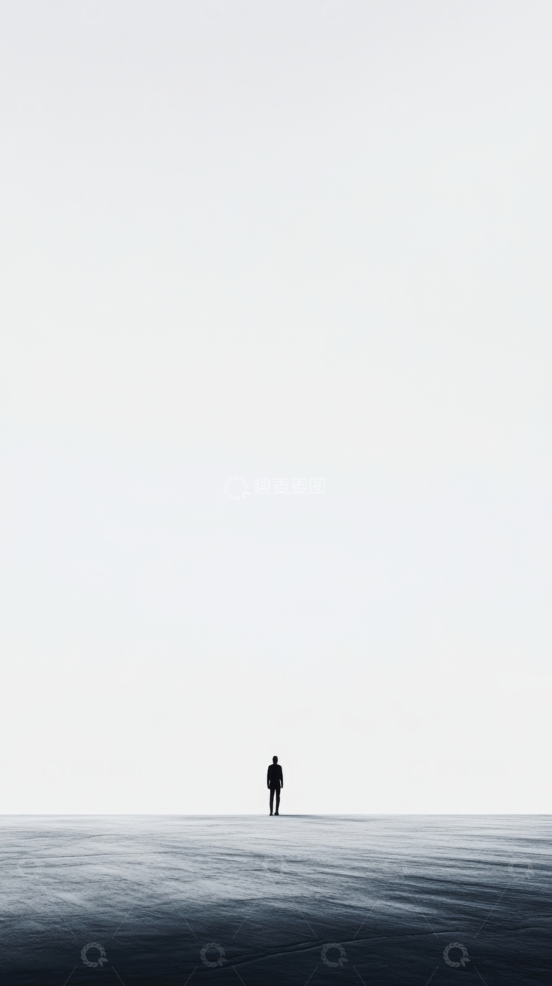 高清大图下载【趣麦麦图】孤影立于广阔天地间
