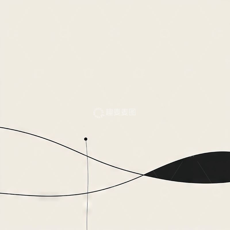 高清大图下载【趣麦麦图】简约线条与黑色形状的抽象组合