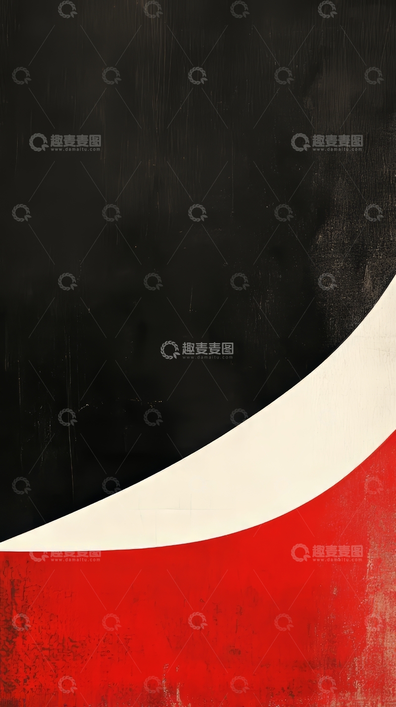 高清大图下载【趣麦麦图】黑红对比的抽象曲线艺术