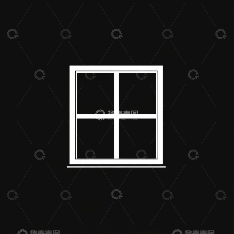 高清大图下载【趣麦麦图】白色窗框在黑色背景上的简洁设计