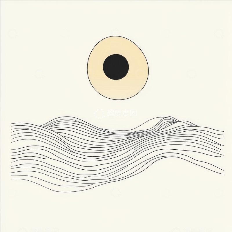 高清大图下载【趣麦麦图】抽象波浪与圆形图案