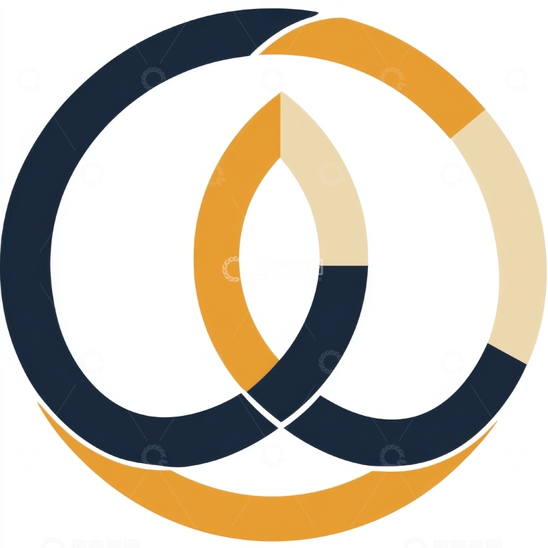 高清大图下载【趣麦麦图】双环交织的抽象图形设计