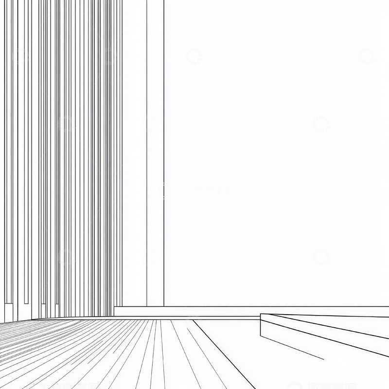 高清大图下载【趣麦麦图】线条构成的室内空间示意图