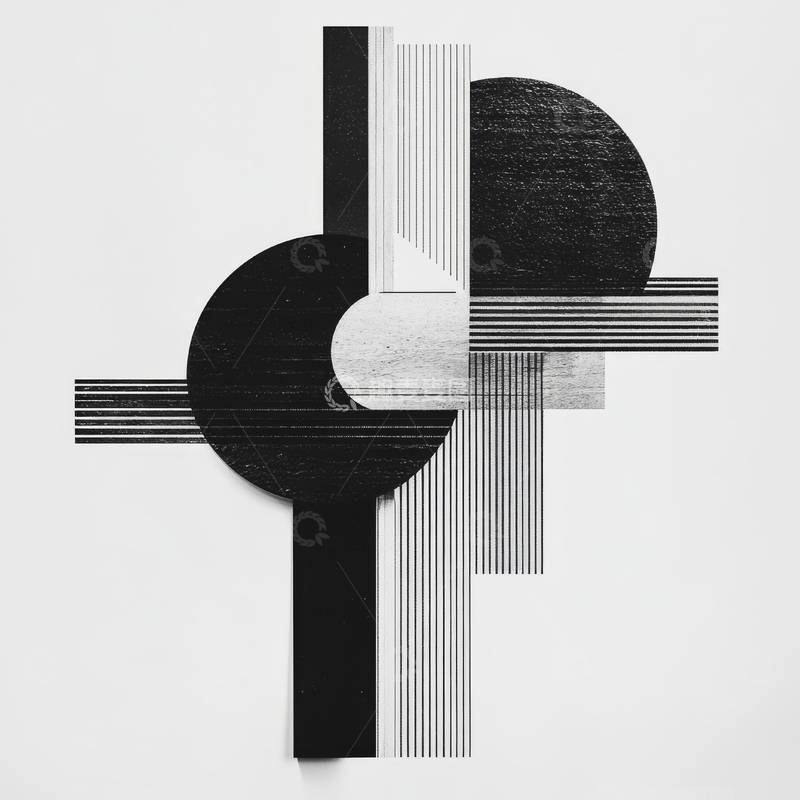 高清大图下载【趣麦麦图】黑白几何抽象图案