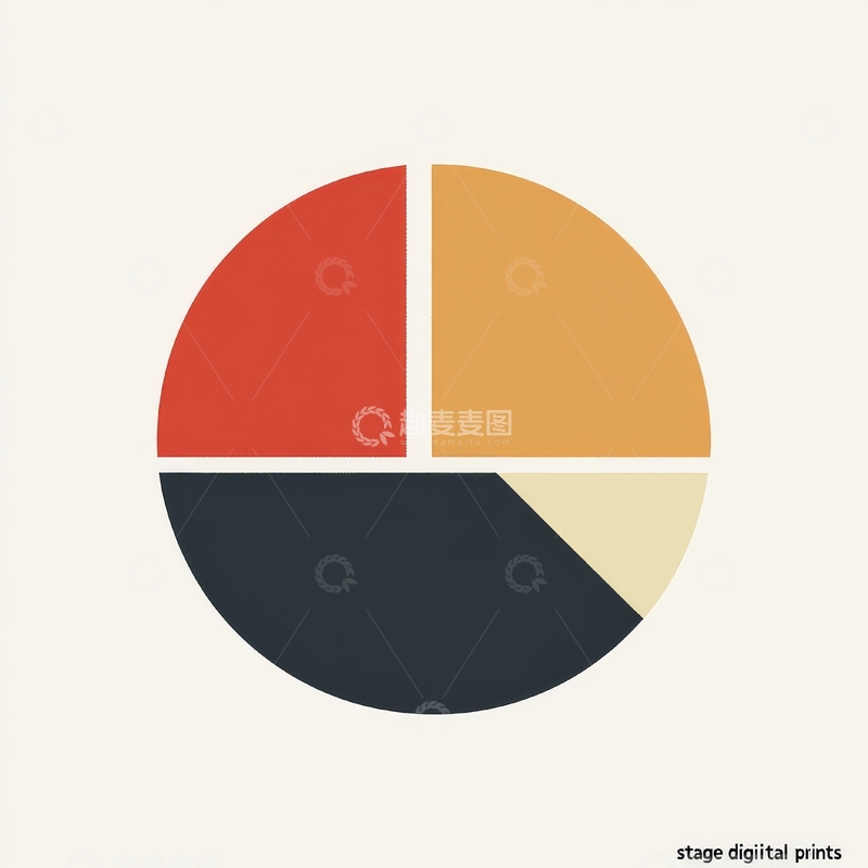高清大图下载【趣麦麦图】四色分割圆形图案