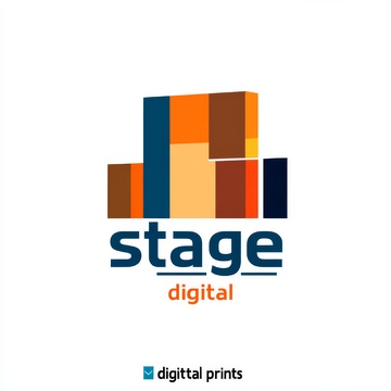 彩色方块与文字组合的数字标识