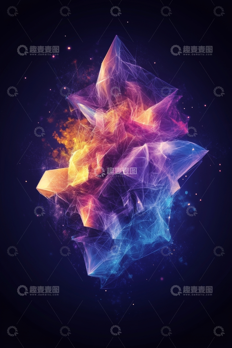 高清大图下载【趣麦麦图】色彩斑斓的几何抽象形态