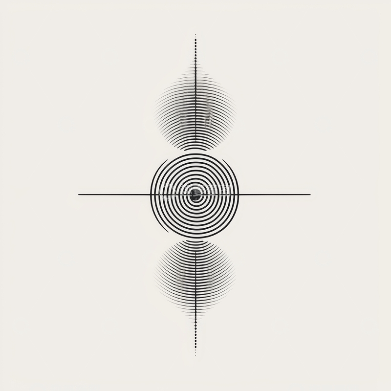 高清大图下载【趣麦麦图】同心圆与线条构成的抽象图案