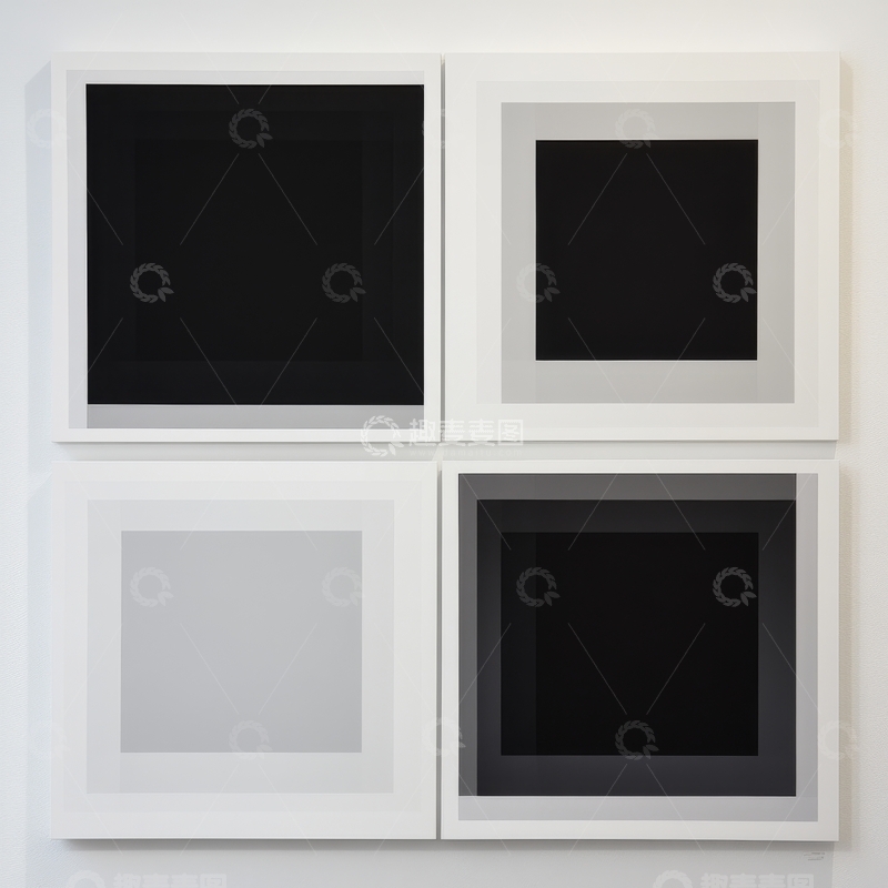 高清大图下载【趣麦麦图】四幅黑白灰方块艺术组合