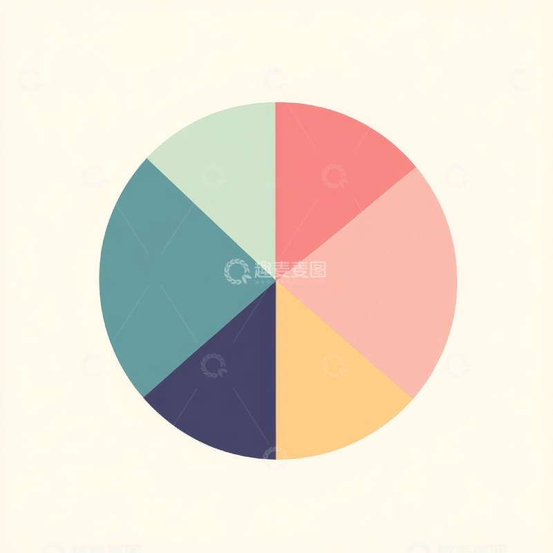 高清大图下载【趣麦麦图】多彩扇形分割的圆形图案