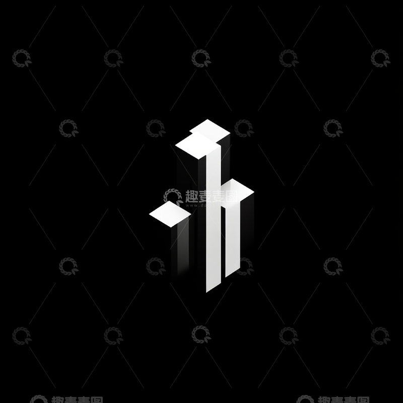 高清大图下载【趣麦麦图】黑白对比的立体箭头图形