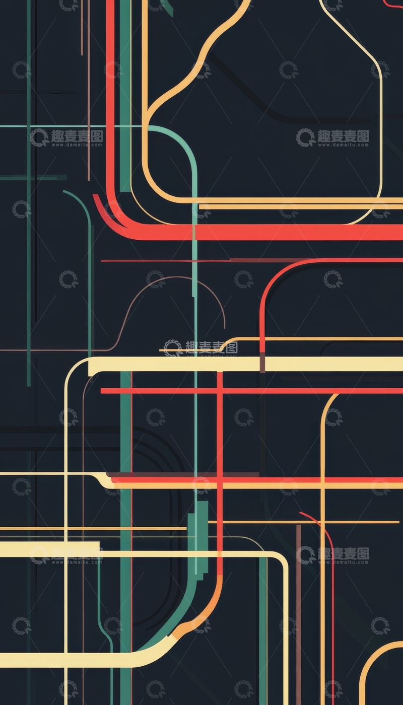 高清大图下载【趣麦麦图】色彩交织的线条艺术