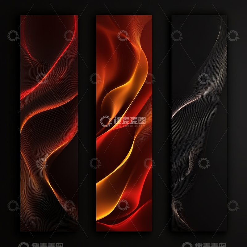高清大图下载【趣麦麦图】三幅抽象波浪图案艺术设计