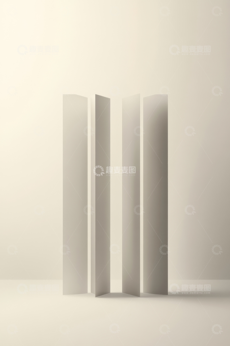 高清大图下载【趣麦麦图】简约白色空间中的垂直结构