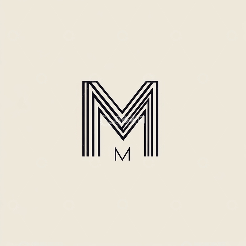 高清大图下载【趣麦麦图】-条纹设计的字母M标志