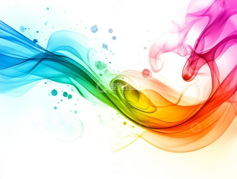 高清大图下载【趣麦麦图】彩虹色烟雾交织的艺术图案