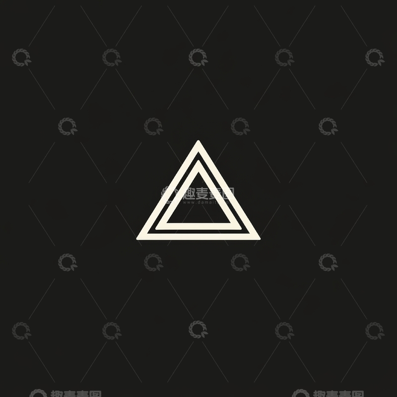 高清大图下载【趣麦麦图】黑色背景上的白色双层三角形图案