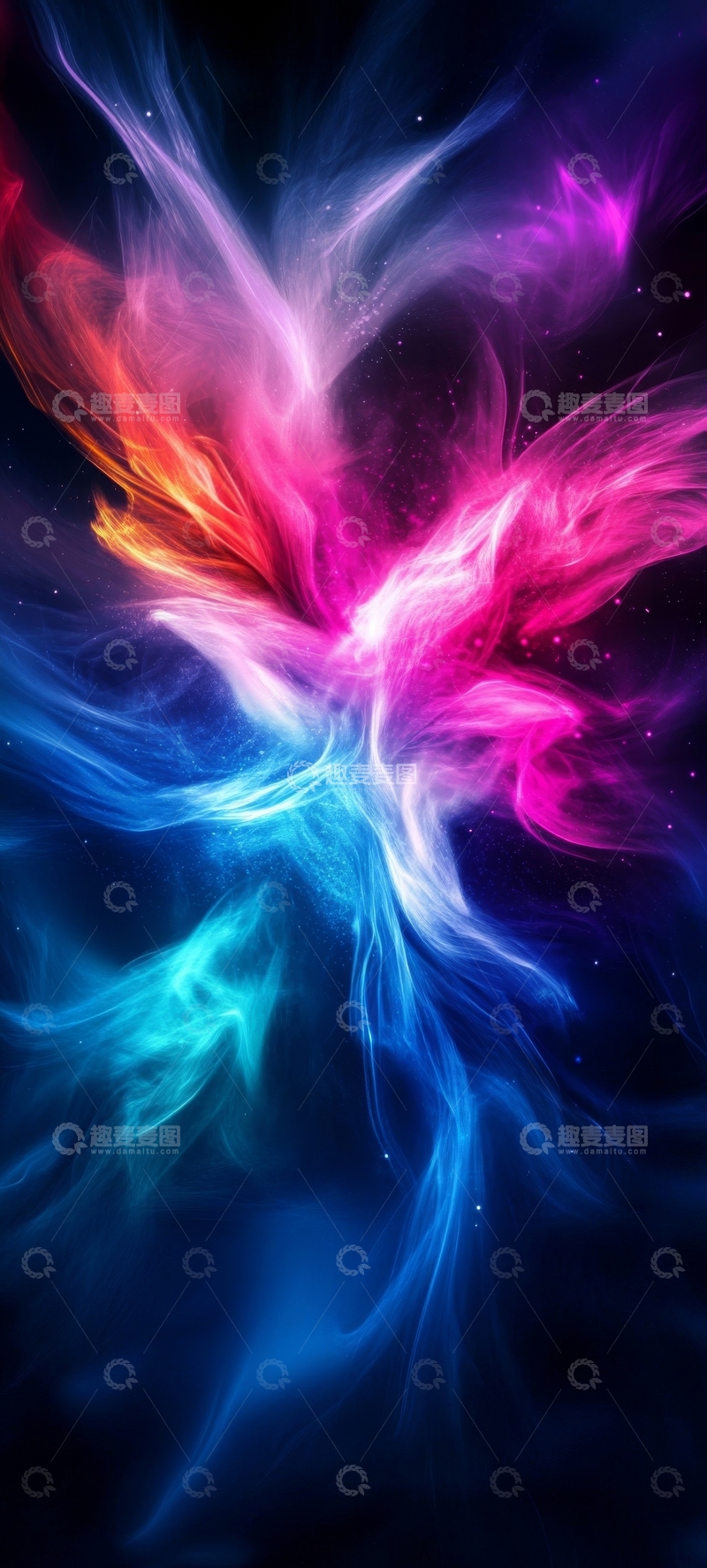 高清大图下载【趣麦麦图】色彩斑斓的抽象烟雾艺术