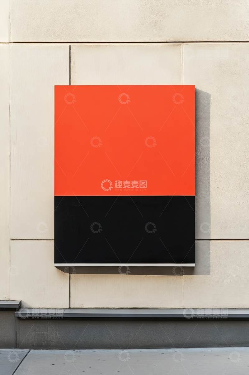 高清大图下载【趣麦麦图】橙黑双色矩形艺术装置