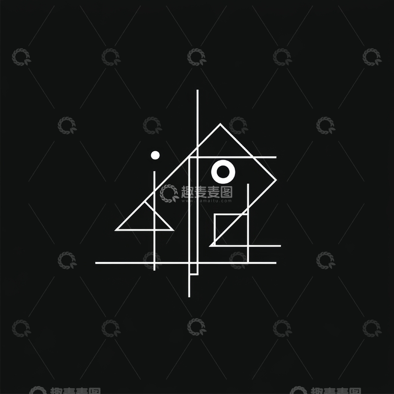 高清大图下载【趣麦麦图】黑白抽象几何图形设计