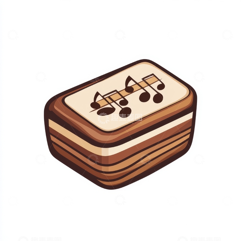 高清大图下载【趣麦麦图】带有音乐符号的多层蛋糕