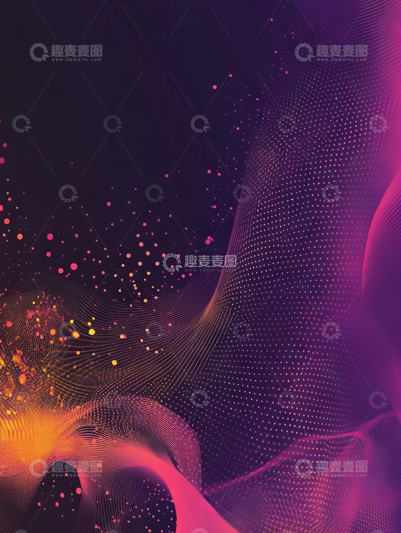 高清大图下载【趣麦麦图】色彩斑斓的抽象粒子背景