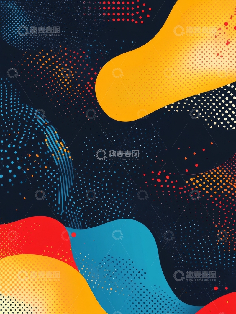 高清大图下载【趣麦麦图】彩色点阵抽象图形背景