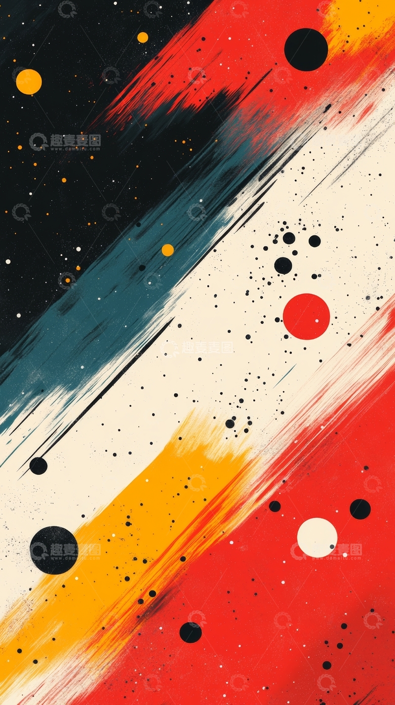 高清大图下载【趣麦麦图】抽象色彩碰撞的现代艺术作品
