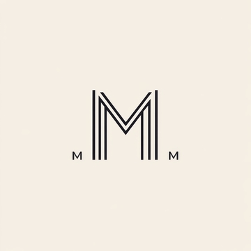 简约线条构成的字母M设计