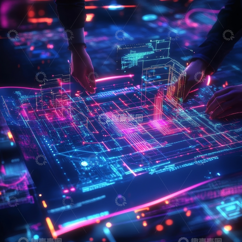 高清大图下载【趣麦麦图】未来科技互动界面