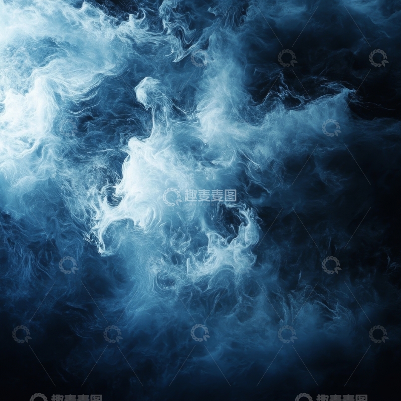 高清大图下载【趣麦麦图】深蓝背景上的白色烟雾