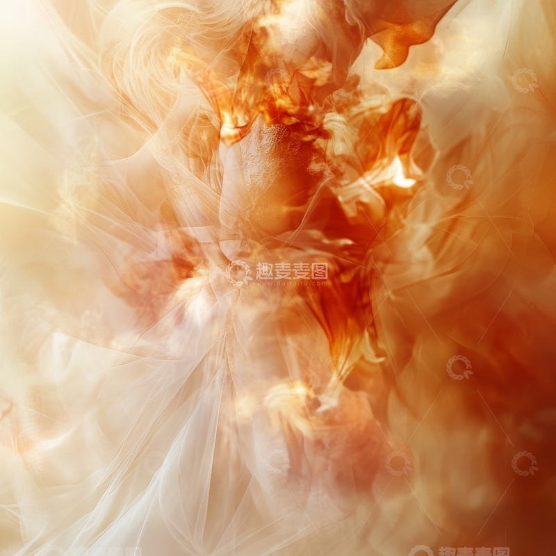 高清大图下载【趣麦麦图】流动的橙色烟雾艺术