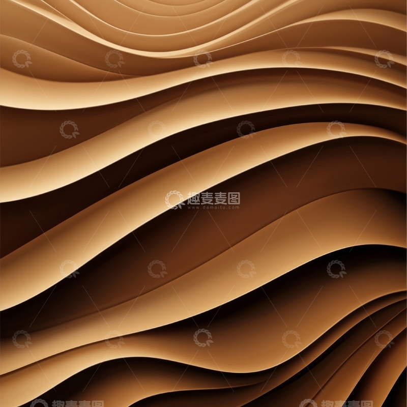 高清大图下载【趣麦麦图】金色波浪纹理背景