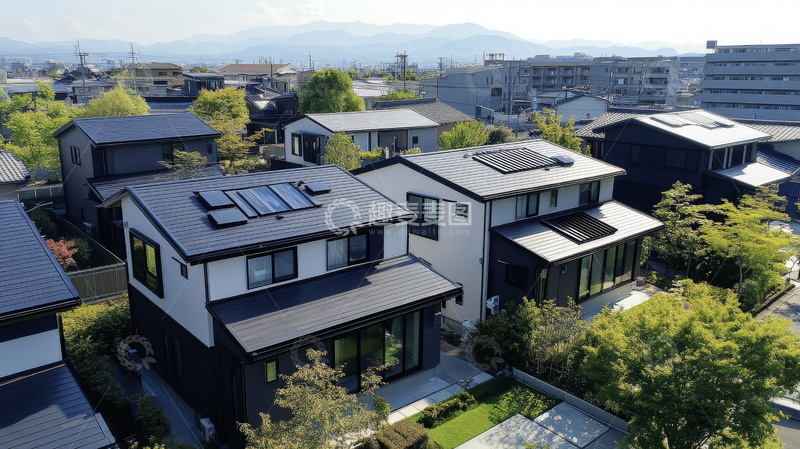 高清大图下载【趣麦麦图】现代住宅区的鸟瞰视角