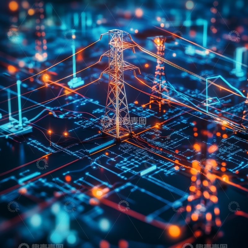 高清大图下载【趣麦麦图】智能电网与电路板的融合