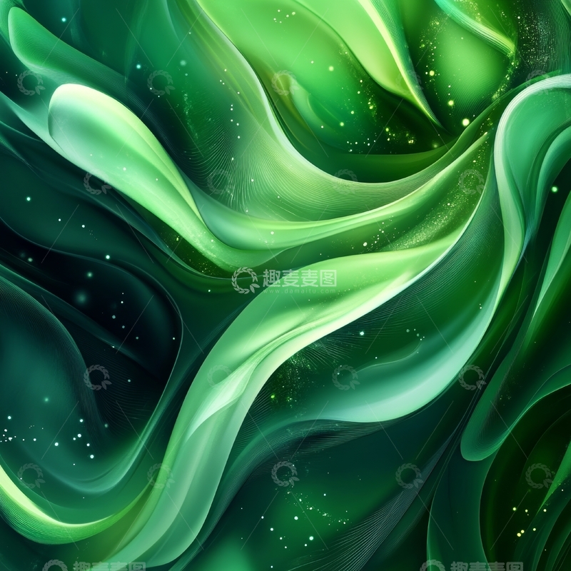高清大图下载【趣麦麦图】绿色流动的抽象艺术图案