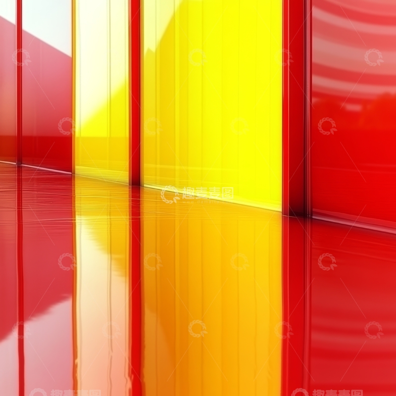 高清大图下载【趣麦麦图】红色与黄色的光影交错